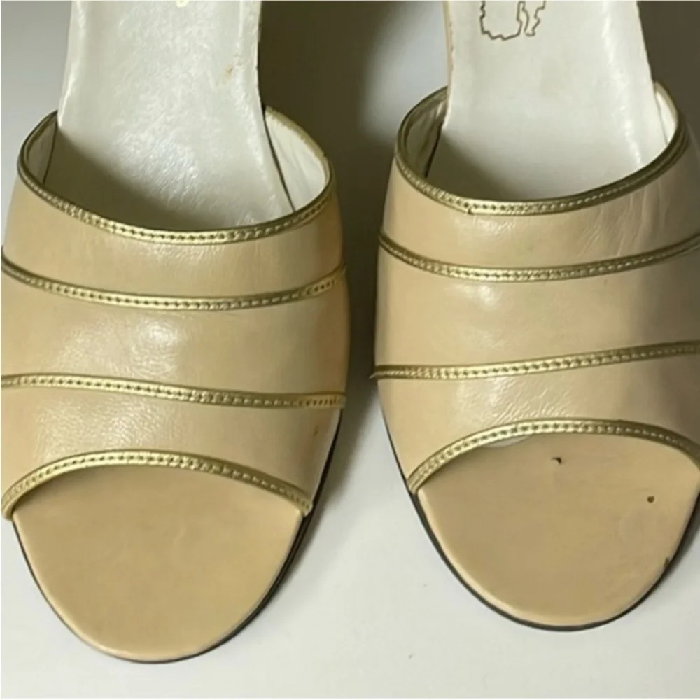 Ria Menorca Women’s Cream With Gold Wedge Heel